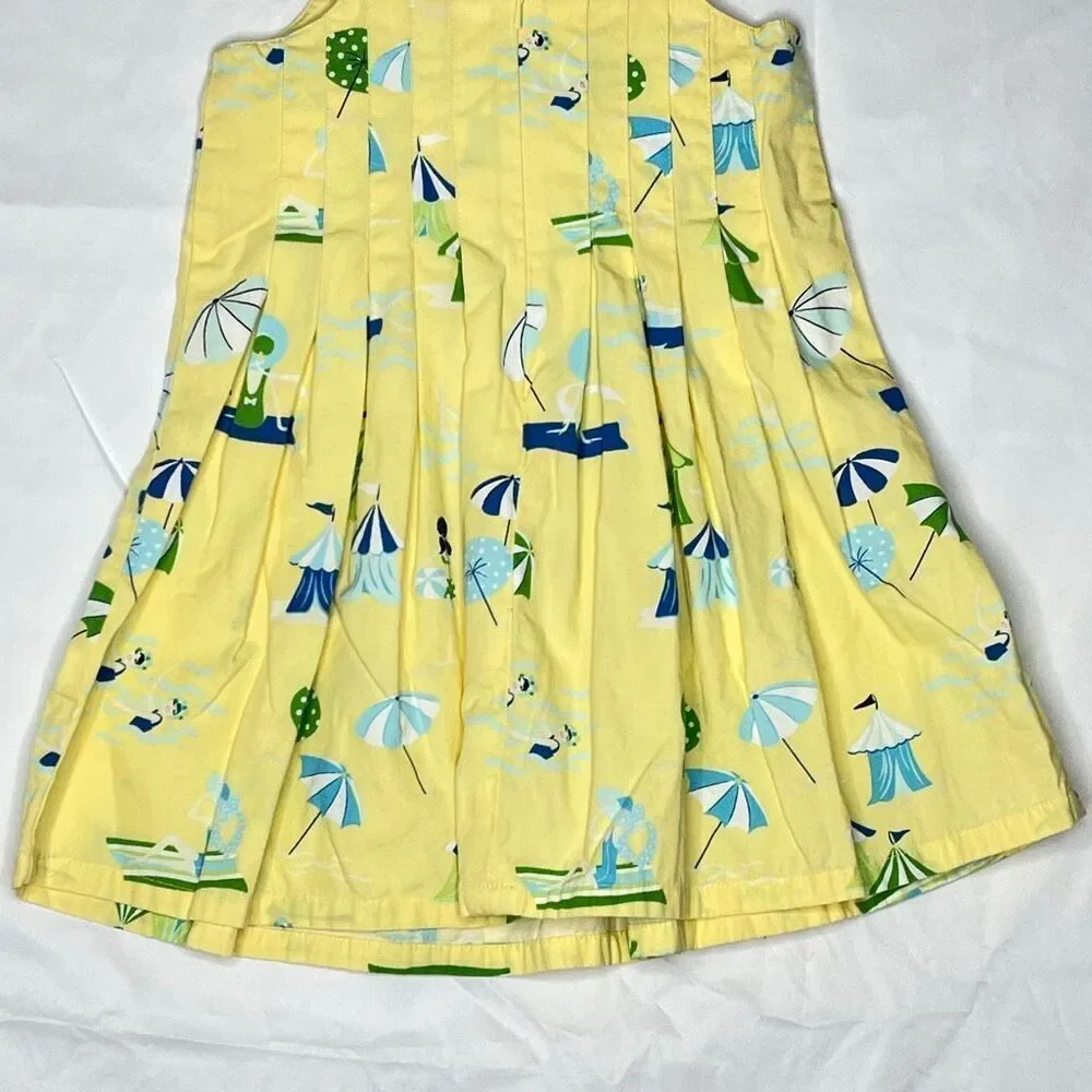 Gymboree Pool Party Yellow Summer Beach Scene Dress Vintage 2004 Girls 2T